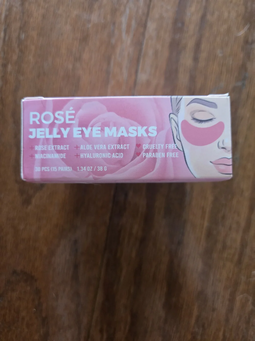 30 Rosé Jelly Eye Masks - Pink Hydrating Under-Eye Patches